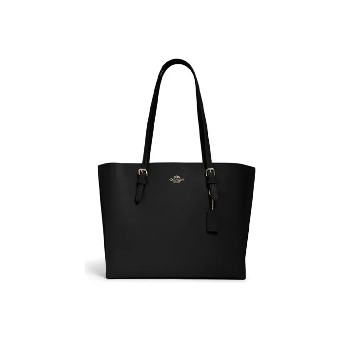 COACH Mollie Leather Tote Bag, Shopping Bag, Handbag, Shoulder Bag Large Size Women's Black-0