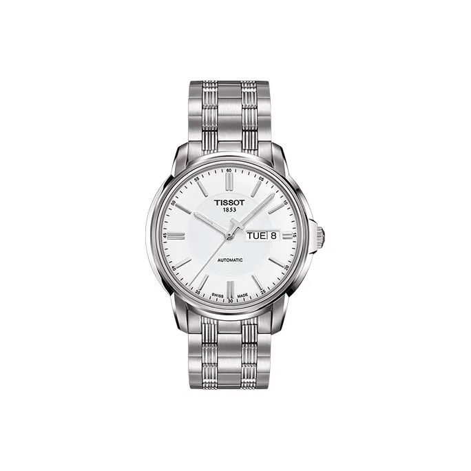 TISSOT Mechanical Movement Unisex Watch 39mm White Dial Stainless Steel Watch Case Stainless Steel Watchband-2
