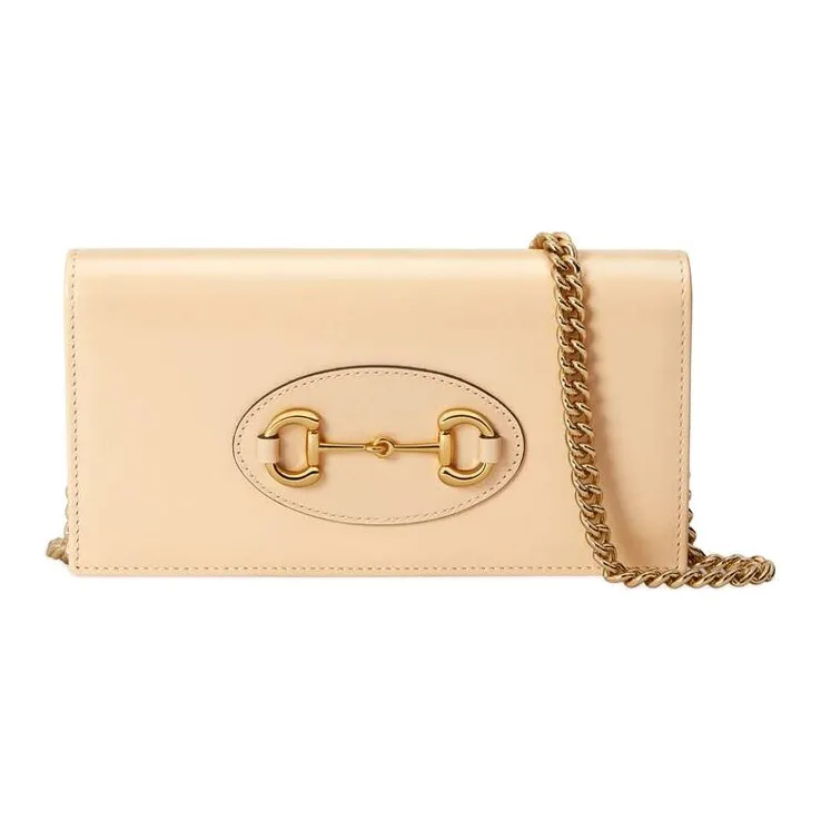 GUCCI Horsebit 1955 Leather WOC Small Crossbody Bag Shoulder Bag Crossbody Bag Small Size Women's Beige-0