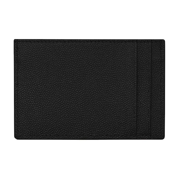 SAINT LAURENT UPTOWN Calfskin Business Card Holder Women's Black-2