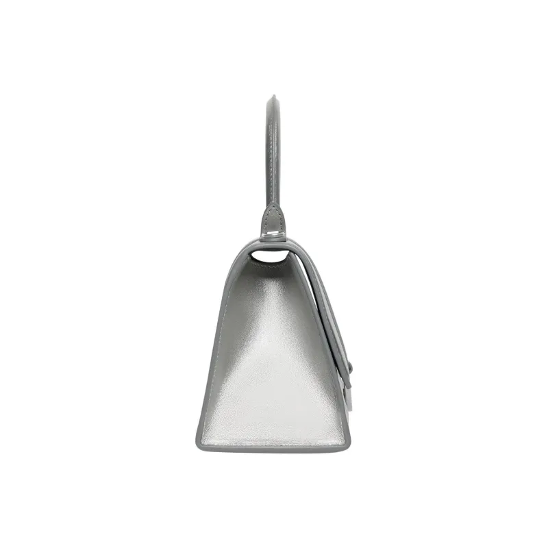 Balenciaga Hourglass Cow Leather One Shoulder Handbags Small Size Women's Silver-2
