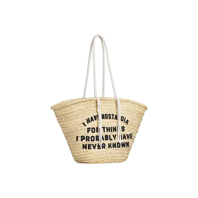CELINE Raffia Shoulder Bag Basket Bag Regular Women's Light Umber-1
