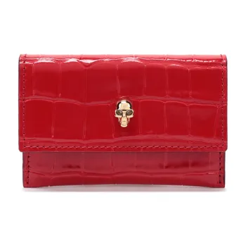 Alexander McQueen Leather Card Holder Card Holder Women's Red