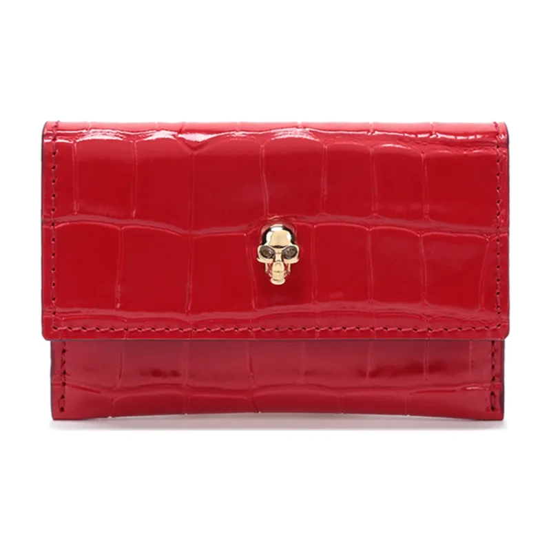 Alexander McQueen Leather Card Holder Card Holder Women's Red-0