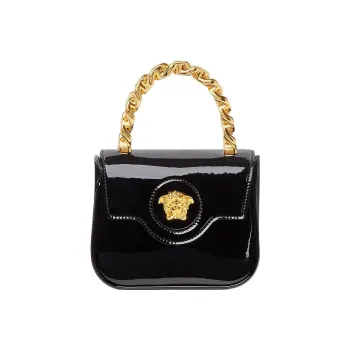 VERSACE Leather Crossbody Bags Shoulder Bags Handbags Women's Black