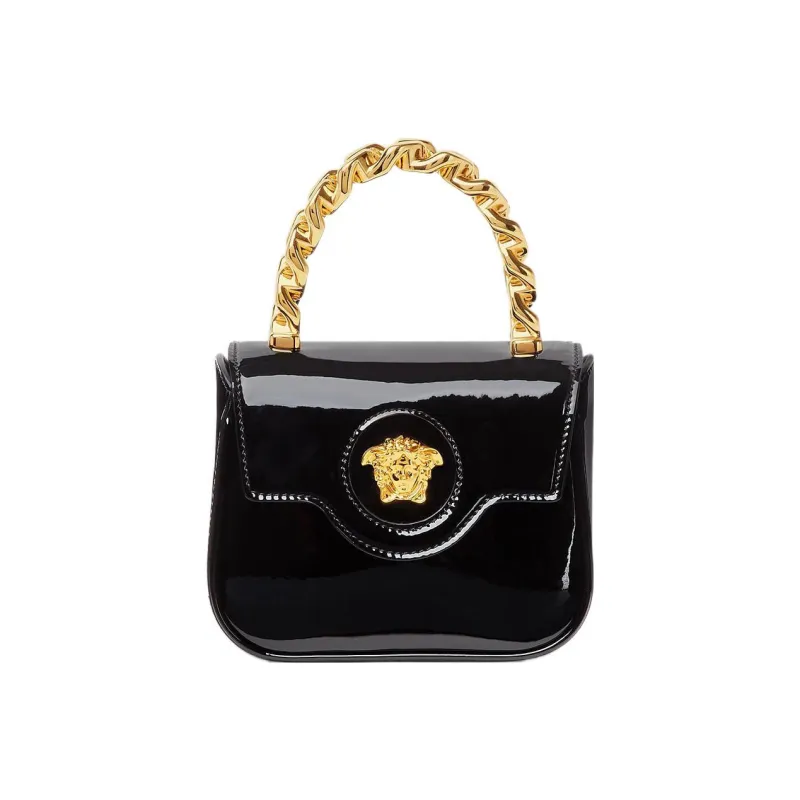VERSACE Leather Crossbody Bags Shoulder Bags Handbags Women's Black-0