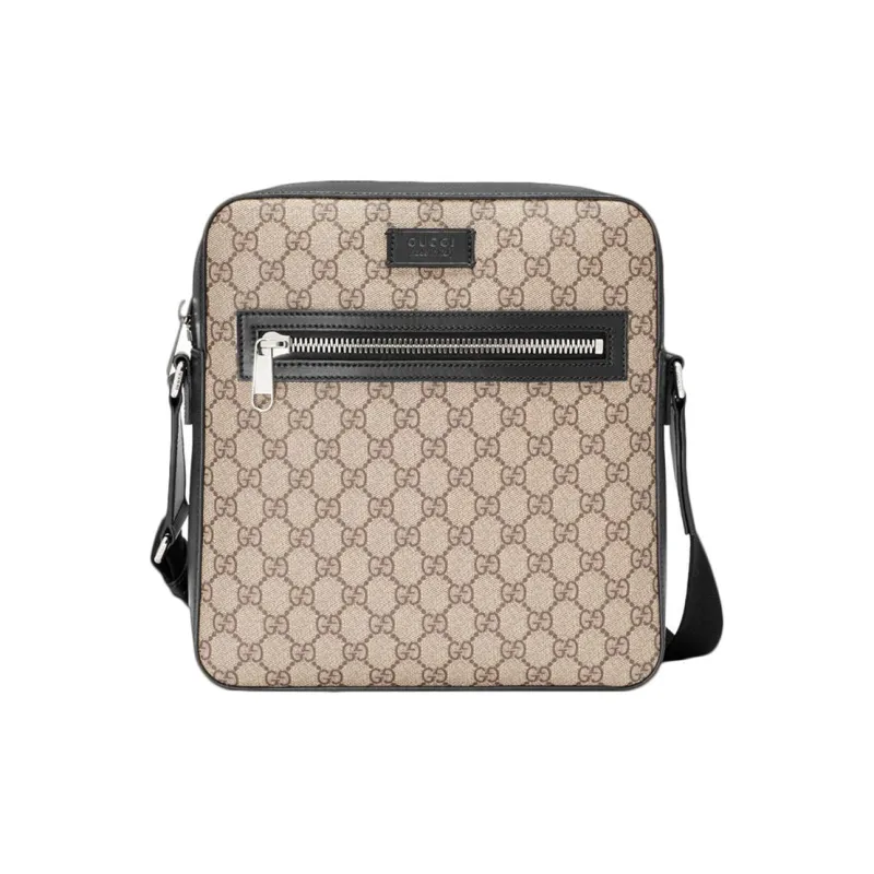 GUCCI Canvas With Leather Messenger Bag, Crossbody Bag, Shoulder Bag Men's-0