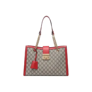 GUCCI Padlock Canvas With Leather Tote Bag, Shopping Bag, Lock Bag, Crossbody Handbag, Shoulder Bag Women's
