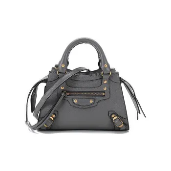 Balenciaga Neo Classic Cow Leather Biker Bag Portable Crossbody Bag Shoulder Bag Mini Women's Dark Gray