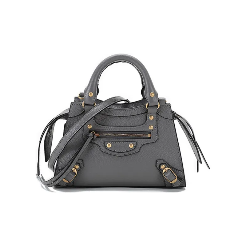 Balenciaga Neo Classic Cow Leather Biker Bag, Portable Crossbody Bag, Shoulder Bag Mini Women's Dark Gray-0