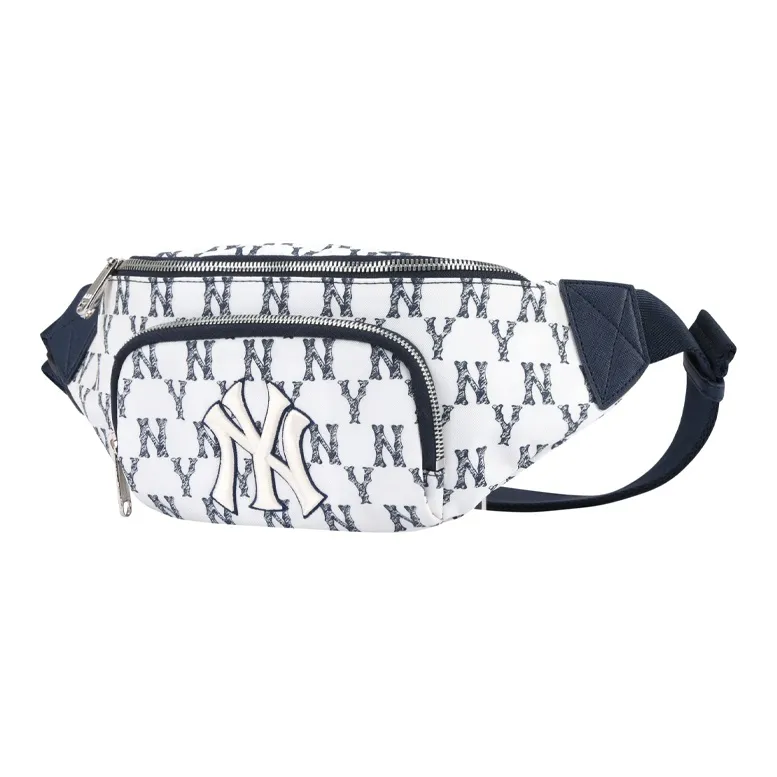 MLB Monogram Collection Nylon Fanny Pack Shoulder Bag Crossbody Bag Regular Unisex White Blue-1