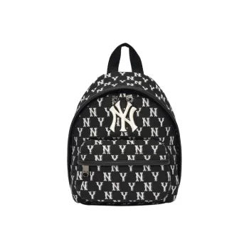 MLB Monogram Collection Polyester Backpack Small Size Unisex Black