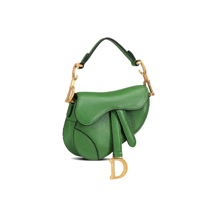 DIOR Sheepskin Saddle Bag Handheld Shoulder Bag Crossbody Bag Handbag Extra Mini Women's Green-2