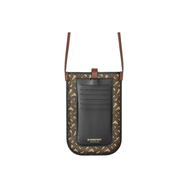 Burberry Monogram Print E Canvas Card And Phone Case With Strap Bridle Brown-3