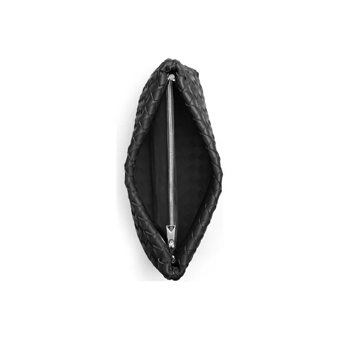 Bottega Veneta Cow Leather Briefcase Storage Clutch Men's Black-2