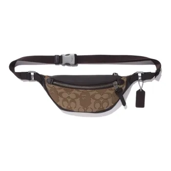 A BATHING APE COACH Collaboration Polyester Crossbody Fanny Pack Men's Khaki