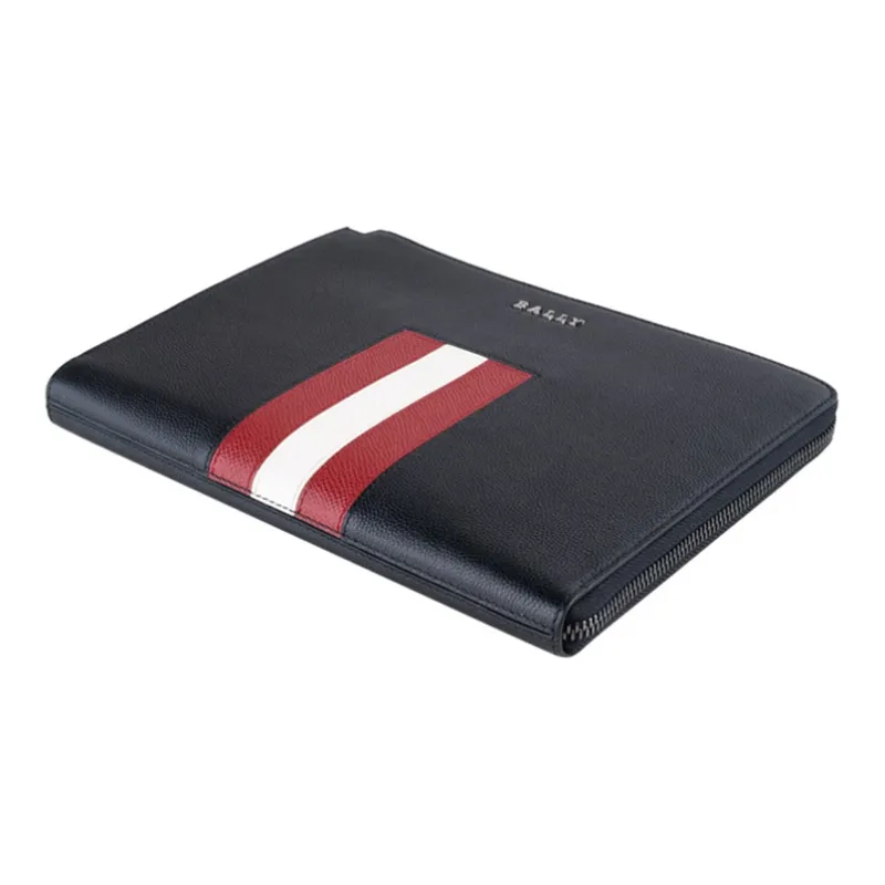 BALLY Cow Leather Wallet Coin Purse Clutch Men's Black-1