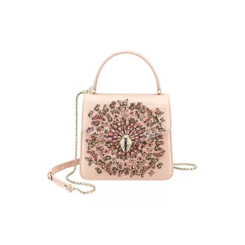 BVLGARI Mary Katrantzou X BVLGARI NAPPA Dermis One Shoulder Handbags Small Size Women's Pink