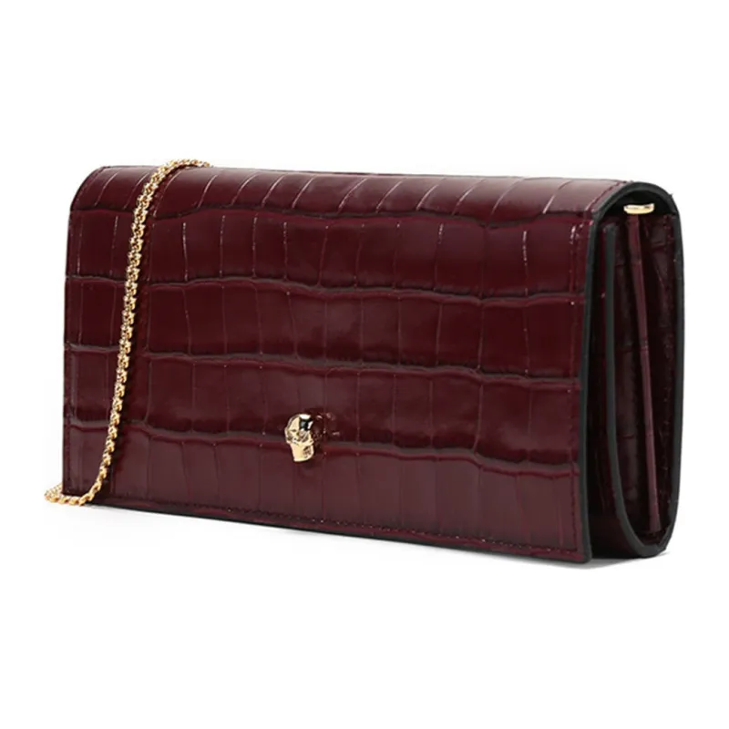 Alexander McQueen Leather Clutches Shoulder Bags Regular Women's Burgundy-1