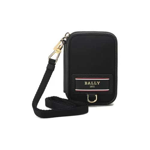 BALLY Fabric Neck Pouch With Card Holder And Card Case Women's Black