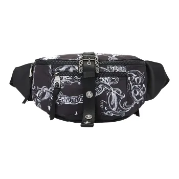 VERSACE JEANS COUTURE Fabric Fanny Pack Small Size Men's Black