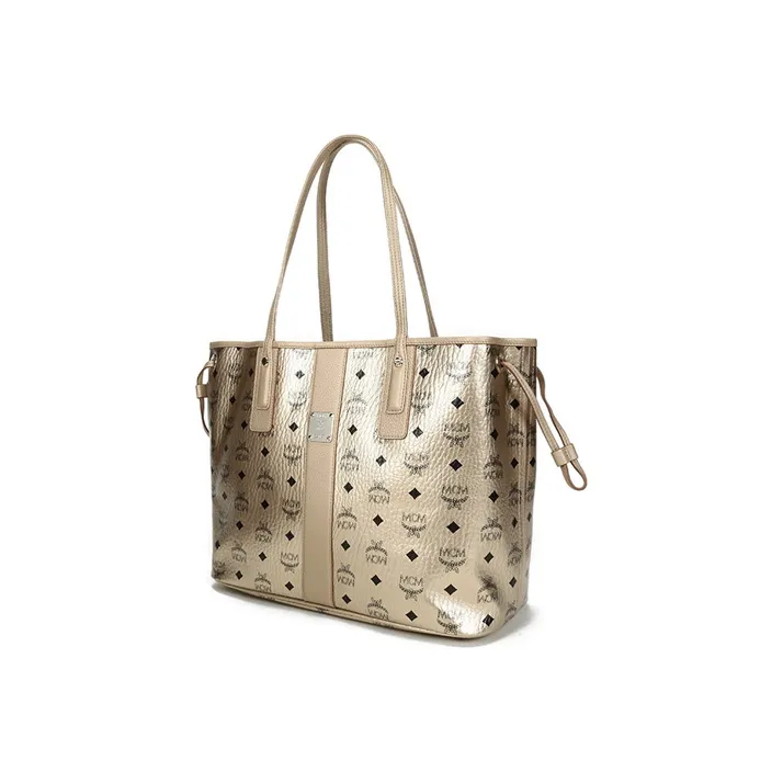 MCM Liz Visetos Coated Canvas Combo Bag Tote Bag Shopping Bag Handbag Shoulder Bag Women's Champagne Gold-2