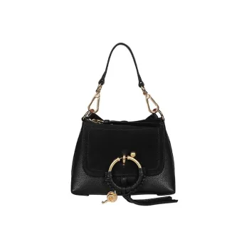 See By Chloe Leather Trapezoid Bag, Portable Crossbody Bag, Shoulder Bag Women's Black