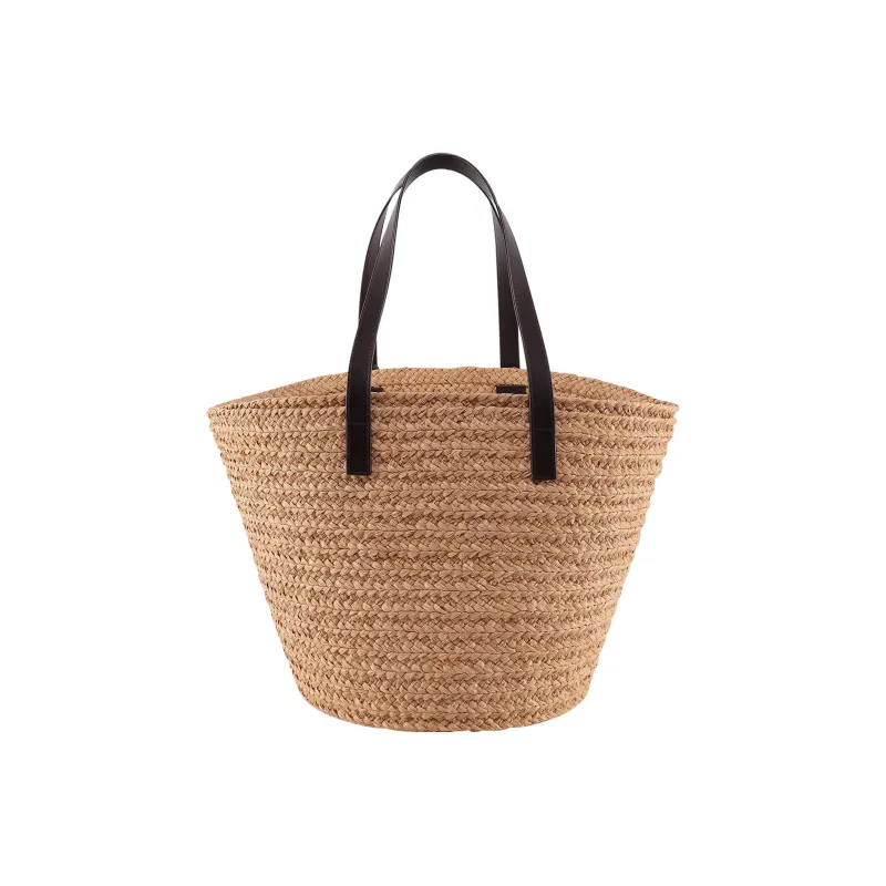 SAINT LAURENT Raffia Handbag Women's Light Brown-2