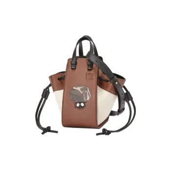 LOEWE Spirited Away Hammock Calfskin Drawstring Bag Handbag Shoulder Bag Crossbody Bag Mini Unisex Havana/Beige
