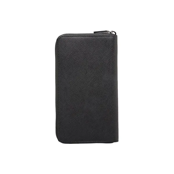 PRADA Cow Leather Clutches Wallets Men's Black-1