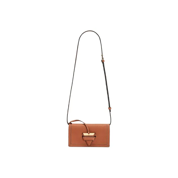 LOEWE Soft Grained Calfskin Postal Bag Handheld Shoulder Bag Crossbody Bag Mini Women's Tan-4