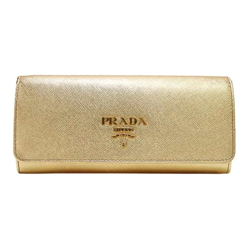 PRADA Leather Shoulder Bag Crossbody Bag Women's Gold-0