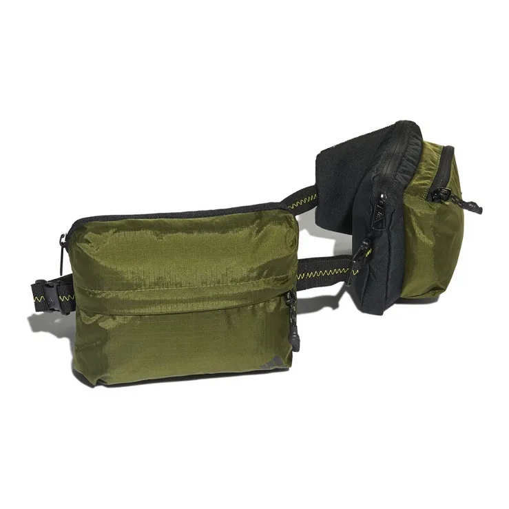 Adidas Recycled Material Adjustable Belt Sports Fanny Pack Unisex Army Green-2