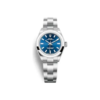 ROLEX Oyster Perpetual Automatic Mechanical Movement Women's Watch 28mm Blue Dial Oystersteel Case Oystersteel Strap