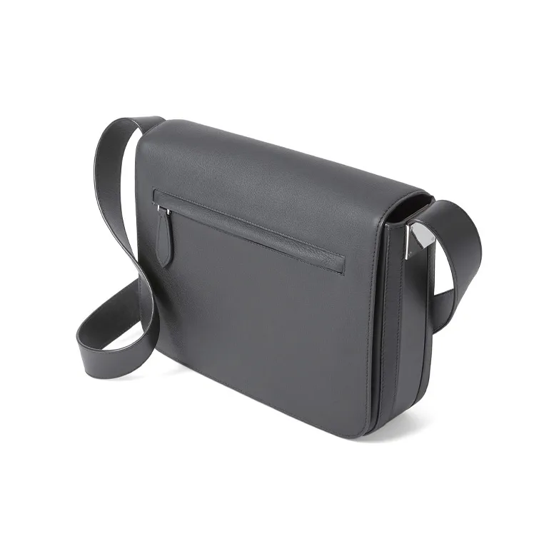 Burberry Leather Messenger Bag Shoulder Bag Men's Black-3