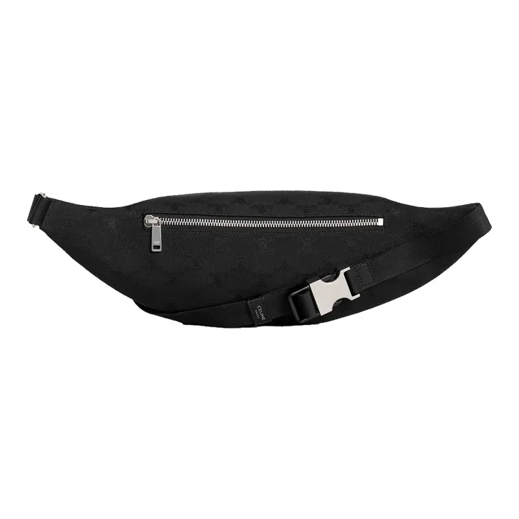 CELINE Belt Jacquard And Cow Leather Messenger Bag Fanny Pack Regular Men's Black-2