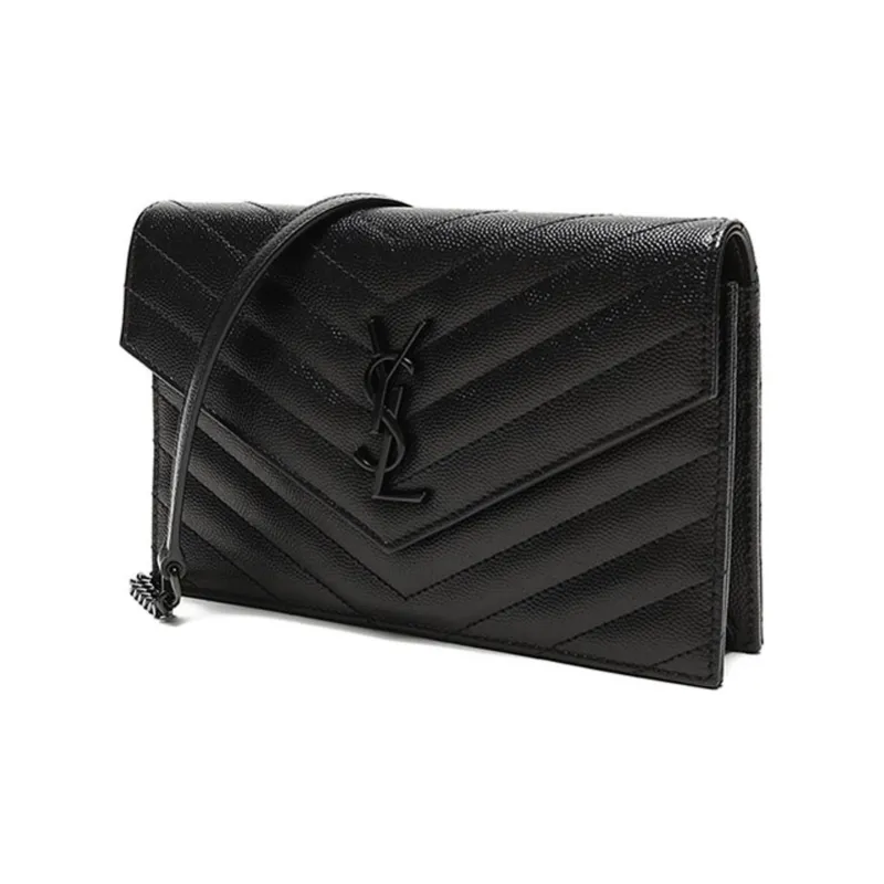 SAINT LAURENT Chain Wallet Monogram Black-1