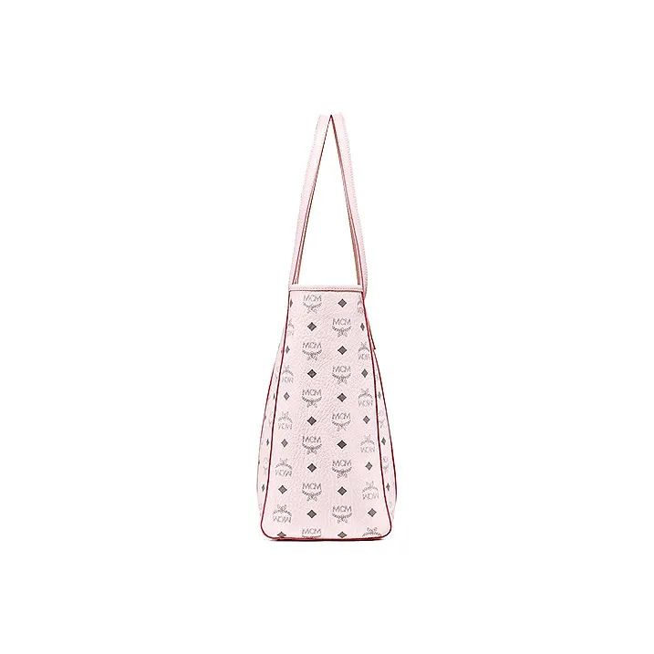 MCM Cow Leather Tote Bag, Shopping Bag, Handbag, Shoulder Bag Medium Size Women's Cherry Blossom Pink-3