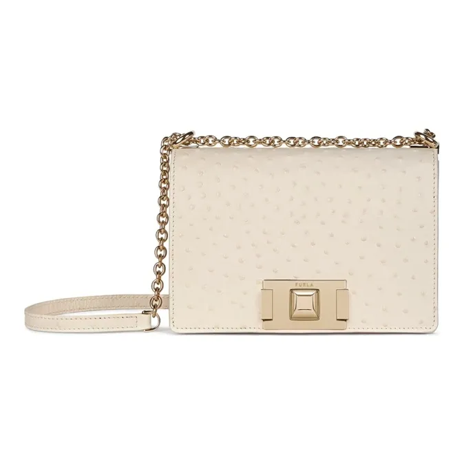 Furla Mimi Collection Lambskin Shoulder Bag Crossbody Bag Mini Women's Ecru-2