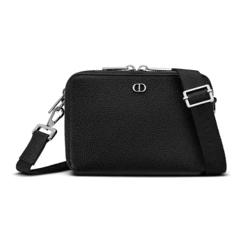 DIOR Grained Calfskin Shoulder Bag, Crossbody Bag, Clutch Regular Men's Black