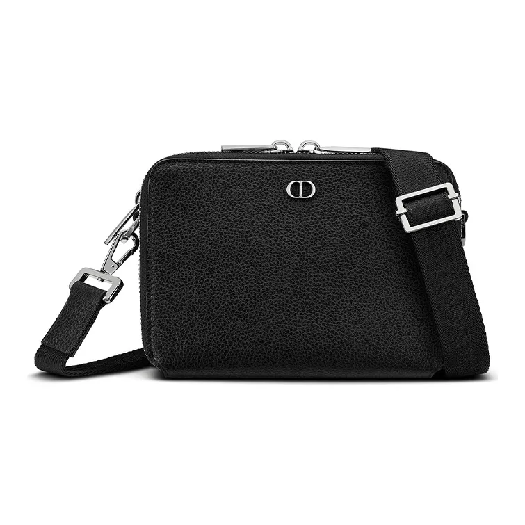 DIOR Grained Calfskin Shoulder Bag, Crossbody Bag, Clutch Regular Men's Black-0