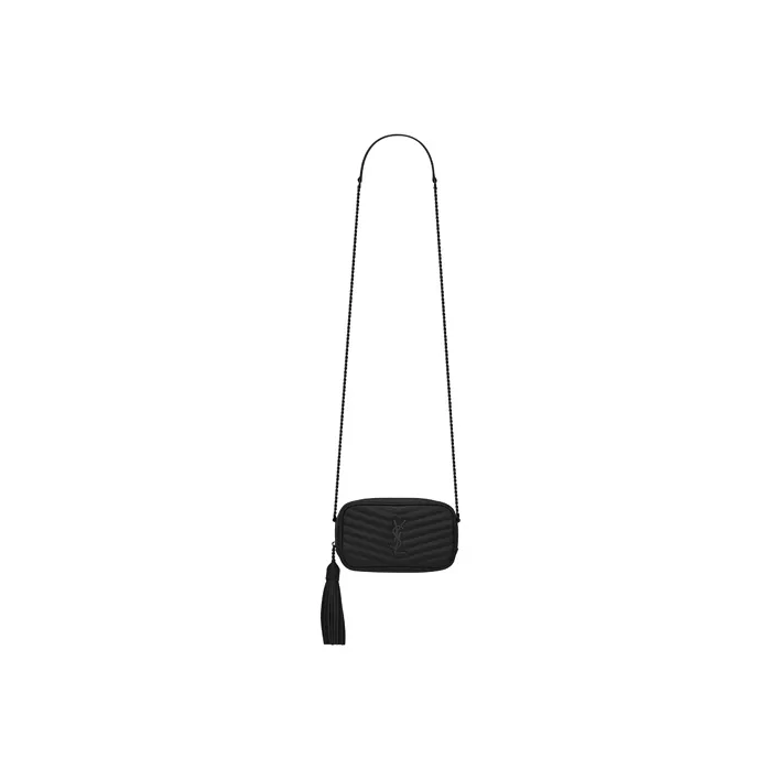 SAINT LAURENT LOU Quilting Leather Chain Bag Crossbody Bag Camera Bag Shoulder Bag Women's Black-1