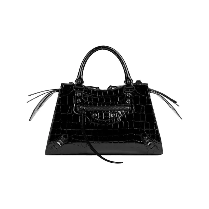 Balenciaga Neo Classic Cow Leather Clutches Handbags Small Size Women's Black-1