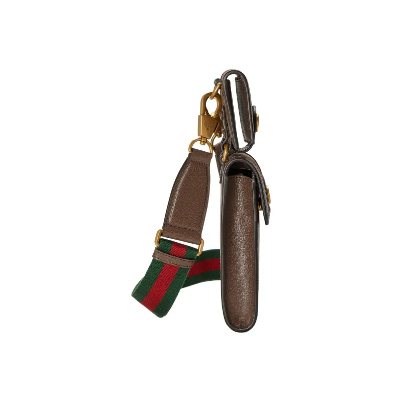 GUCCI Ophidia Canvas Combo Bag, Wallet, Card Holder, Cell Phone Pouch Trumpets Unisex Ebony-3