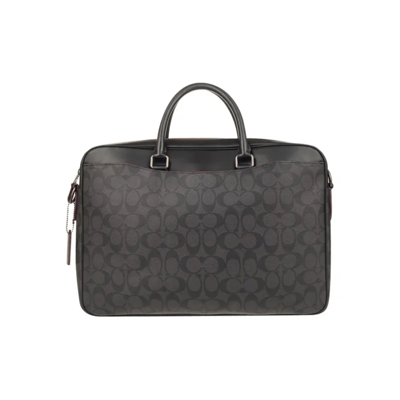 COACH Beckett Leather Laptop Bag, Briefcase, Shoulder Bag, Crossbody Bag, Handbag Large Size Men's Black-2
