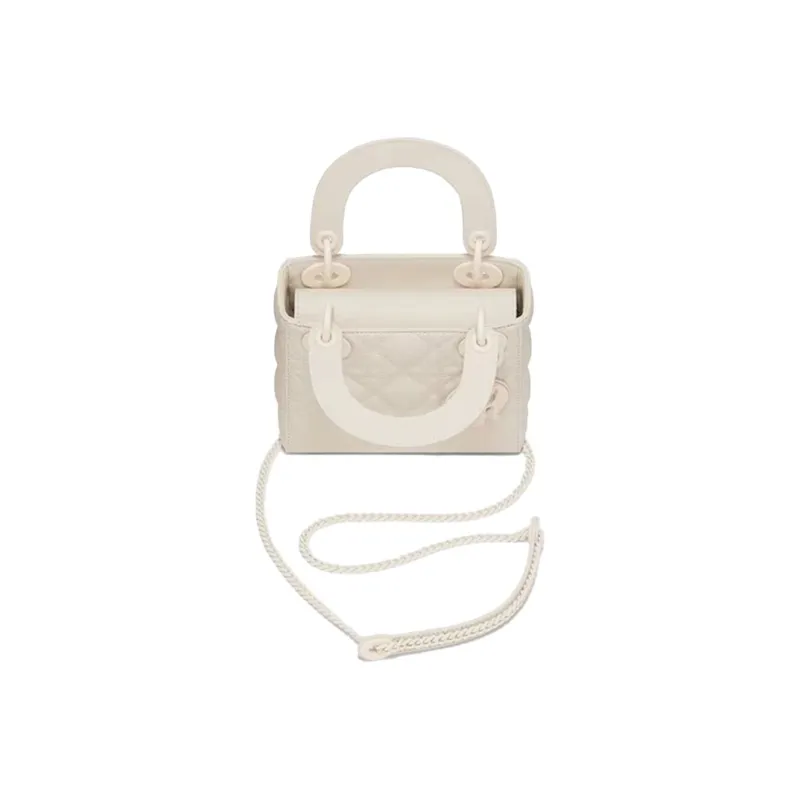 DIOR Lady Dior Matte Cow Leather Lady Dior Bag, Handbag, Shoulder Bag, Crossbody Bag Mini Women's Milk White-2