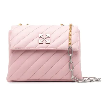 OFF WHITE Leather Handbags Shoulder Bags Unisex Cherry Blossom Pink