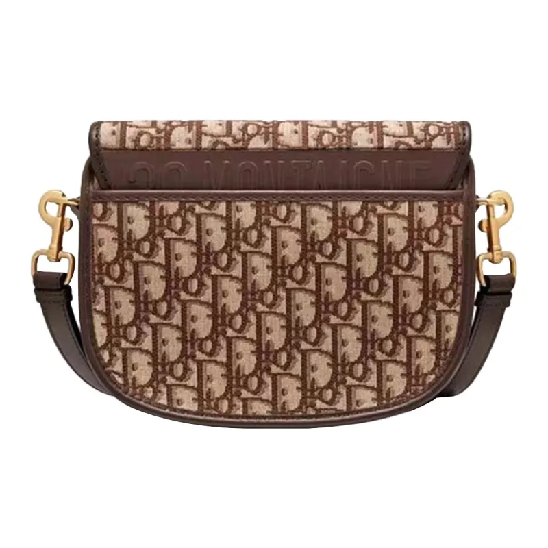 DIOR Bobby Cow Leather Handbag Shoulder Bag Crossbody Bag Medium Size Women's Brown-4