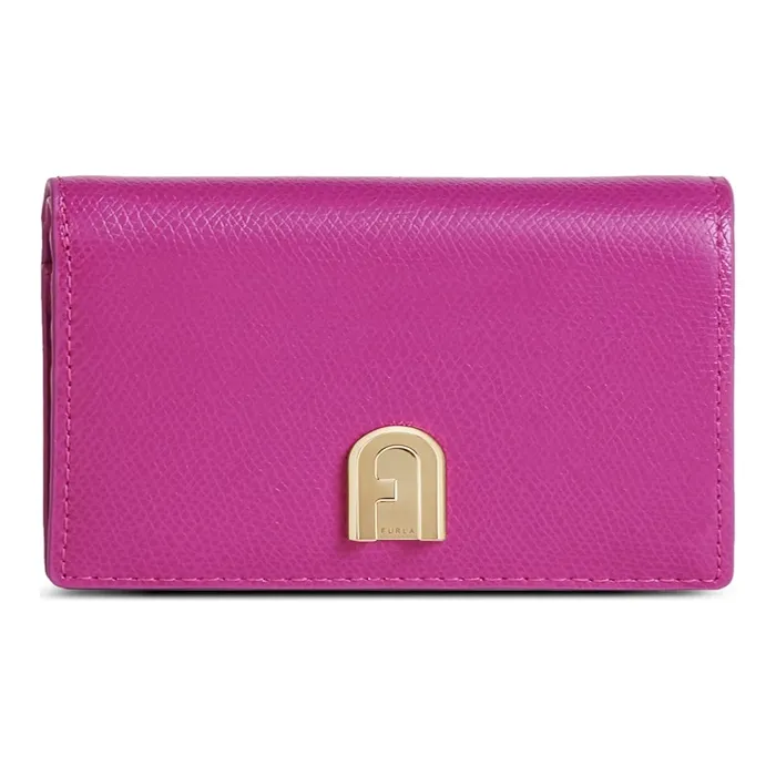 Furla 1927 Collection Cow Leather Wallet Small Size Women's Purple-0