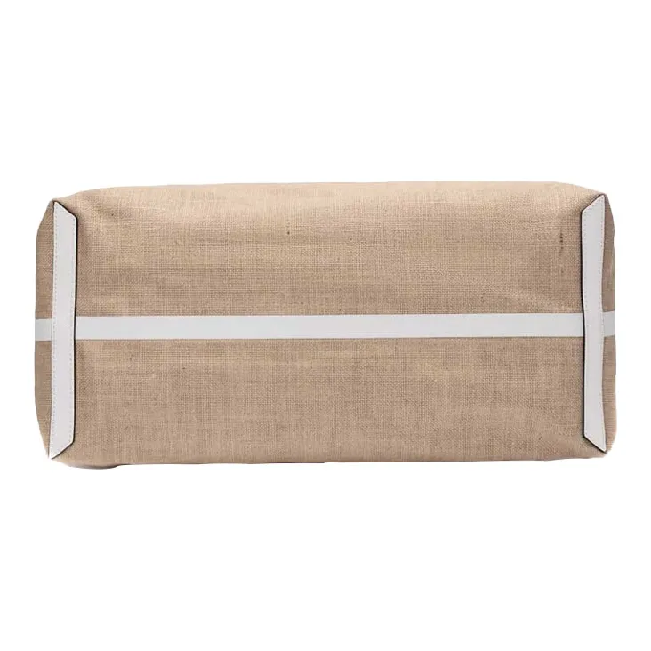 Burberry Polyurethane Tote Bag Shopping Bag Handbag Large Size Women's Chalk White Light Brown-4
